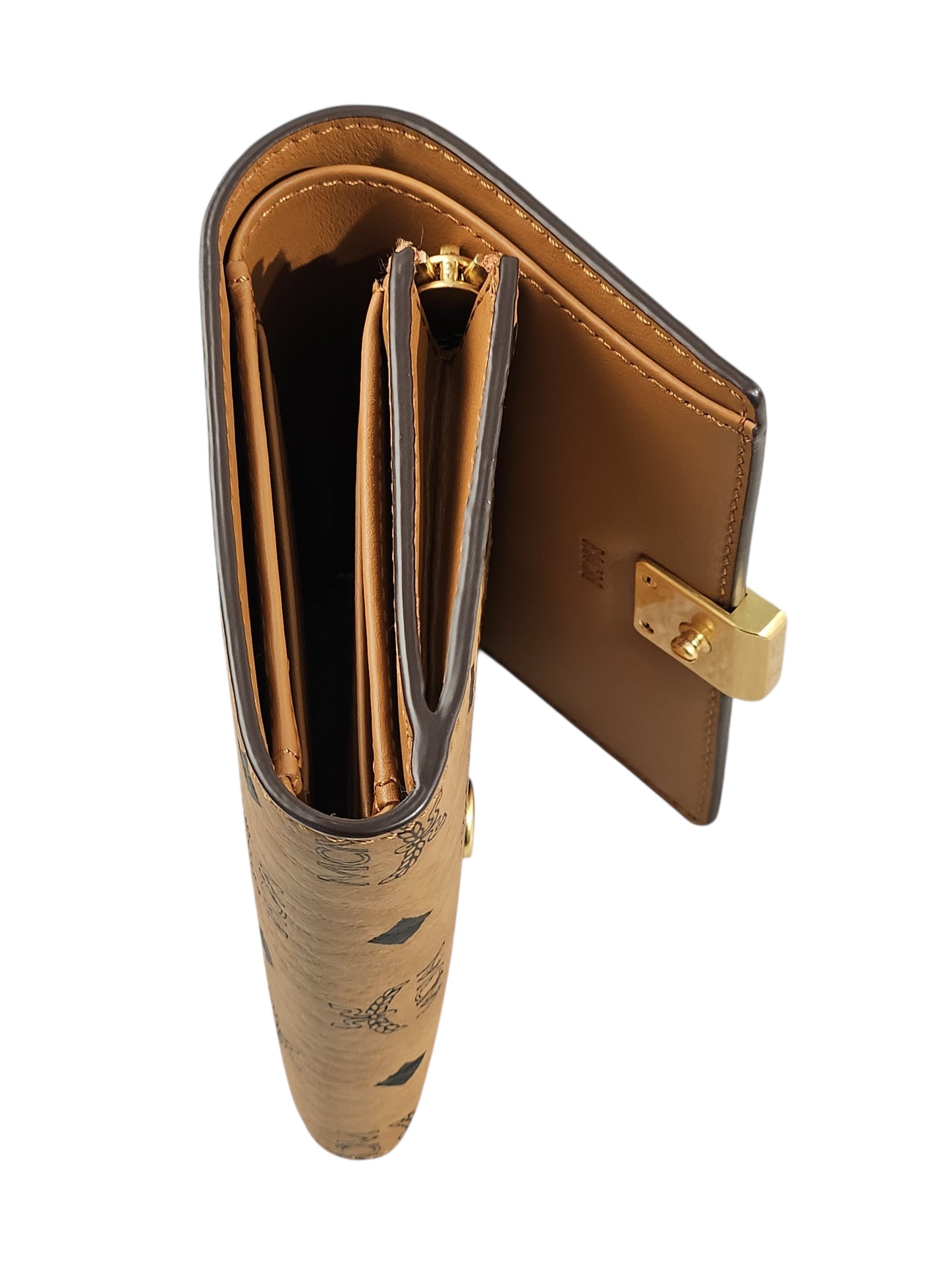 MCM Leather Aren Trifold Wallet in Visetos (Full Set)