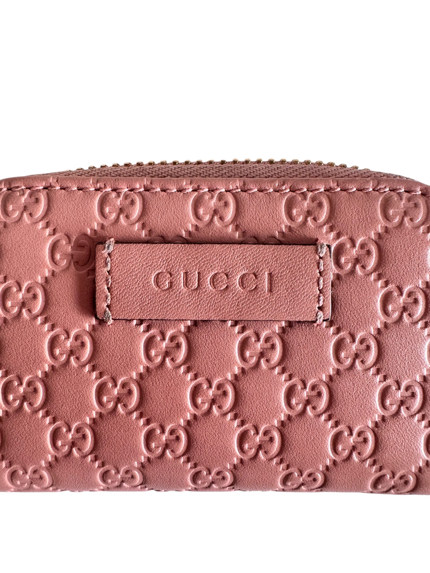 GUCCI Micro Guccissima Leather Coin Pouch Pink