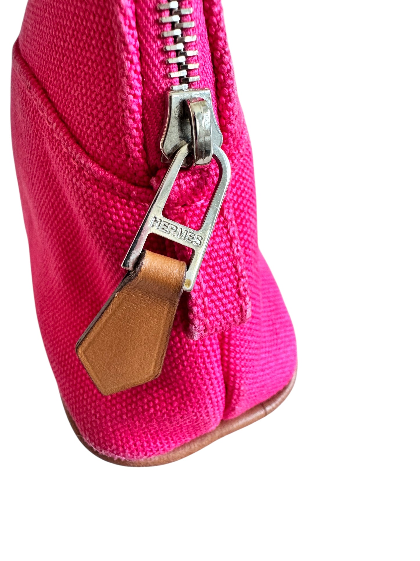 Hermes Canvas Bolide Mini Cosmetics Pouch (Pink)