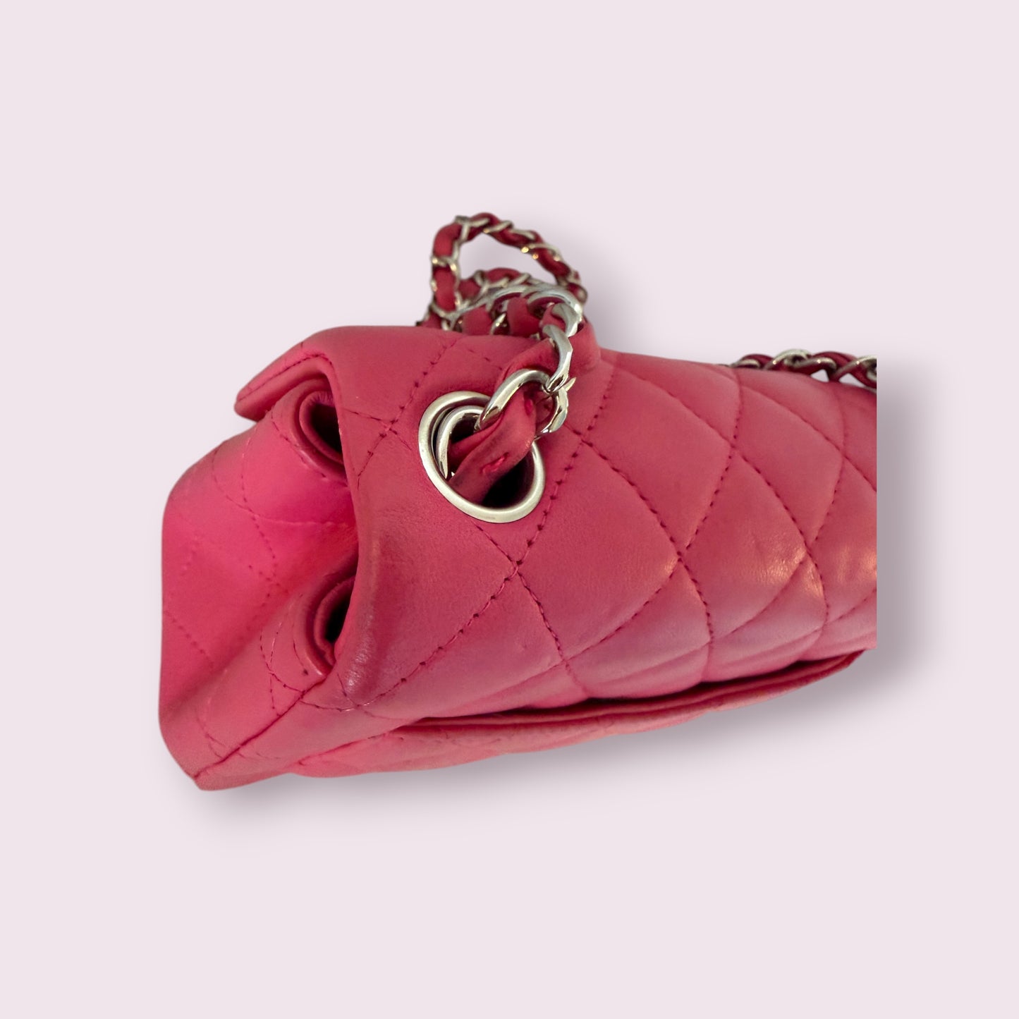 Chanel Lambskin Classic Mini Square Single Flap 2014