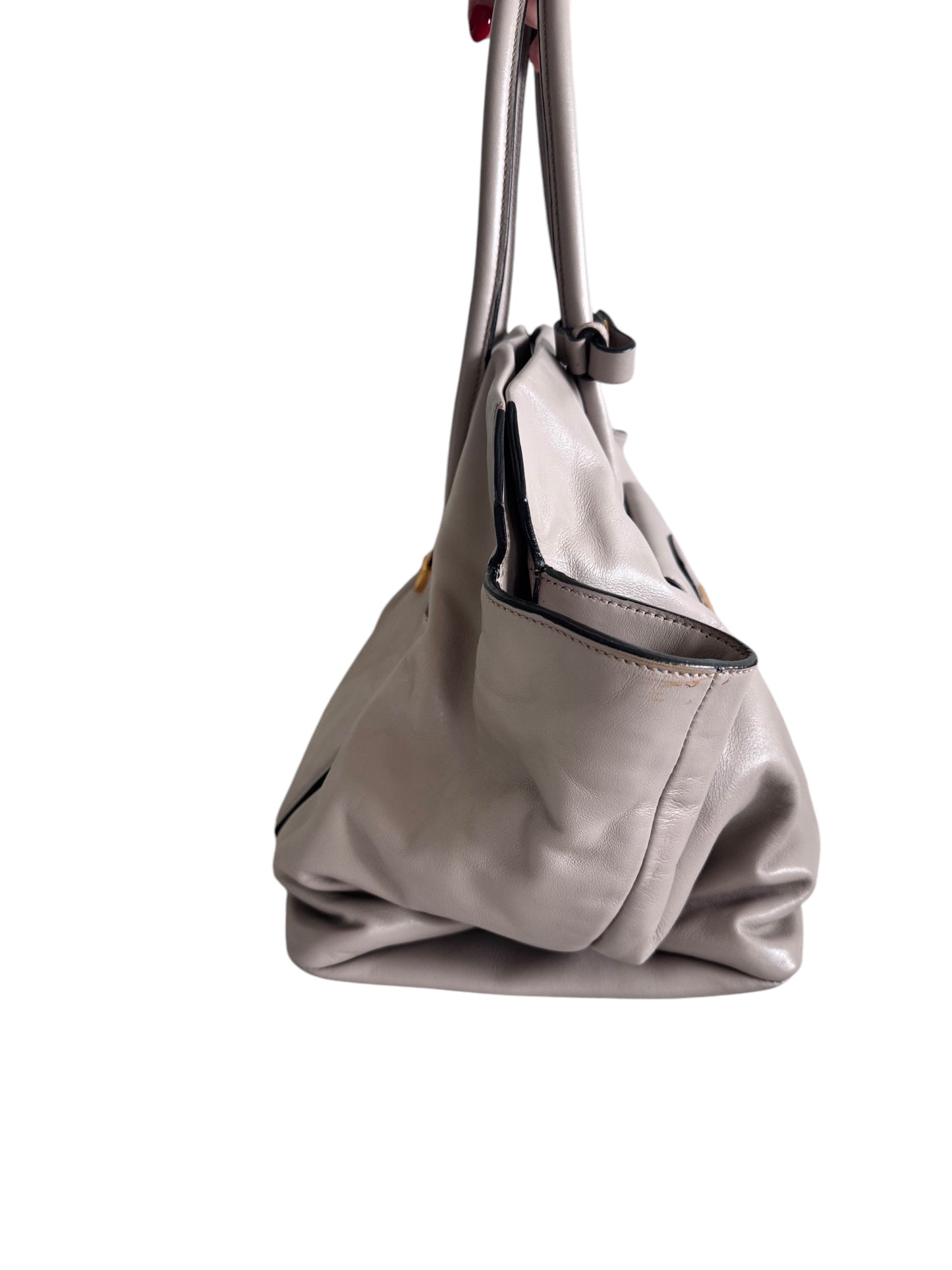 Miu Miu Vitello Soft Leather Tote (Beige)