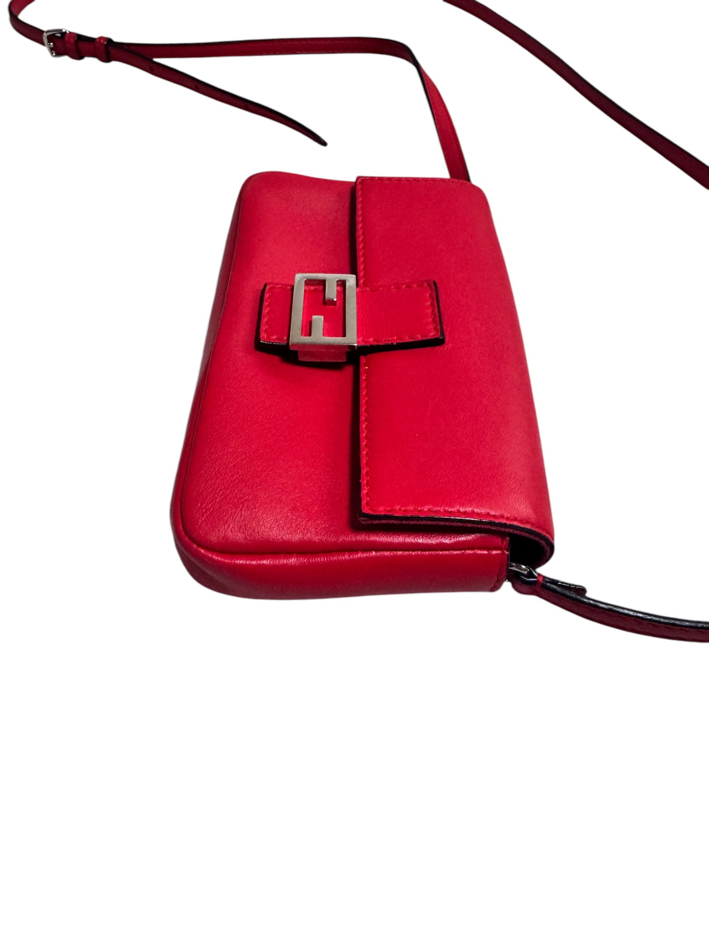 Fendi Micro Baguette Crossbody Bag (Red)