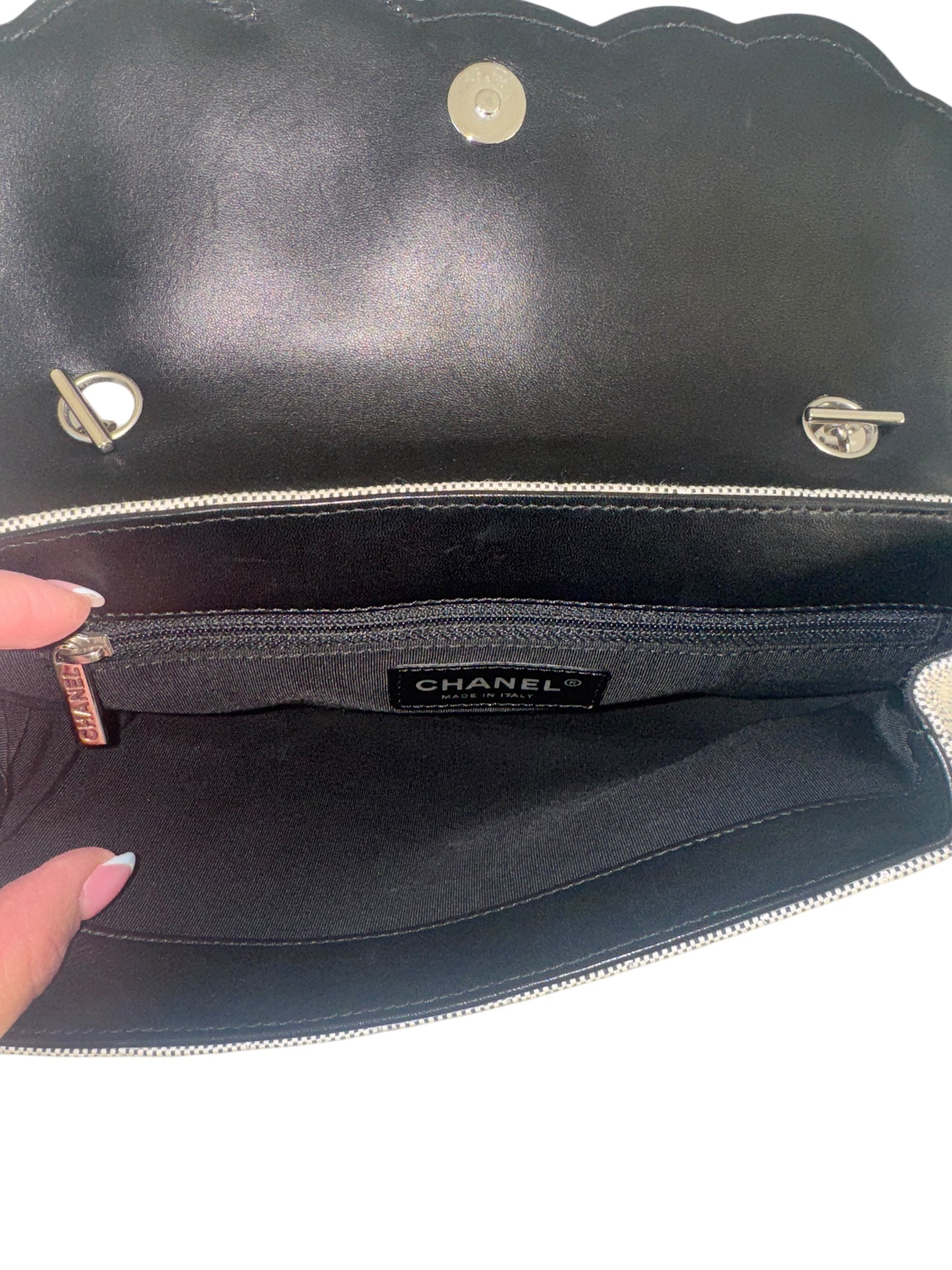 Chanel Canvas No. 5 Camelia Shoulder Bag (Grey)