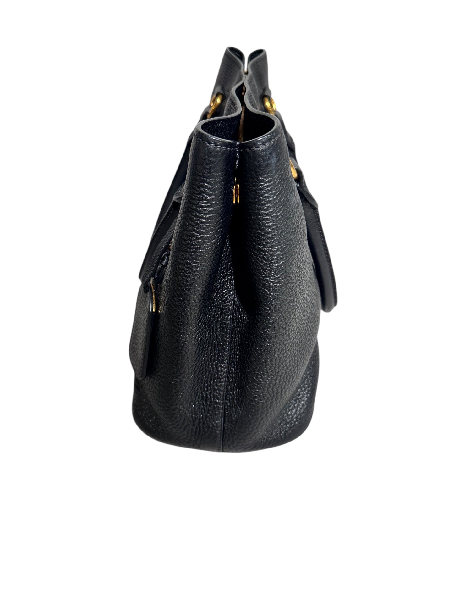 Prada Leather Vitello Daino Tote 2way (Black)