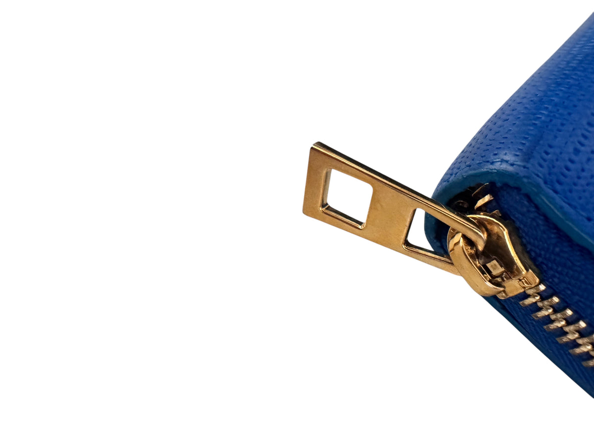 Loewe Anagram Logo Leather Continental ZIp Wallet (Blue)