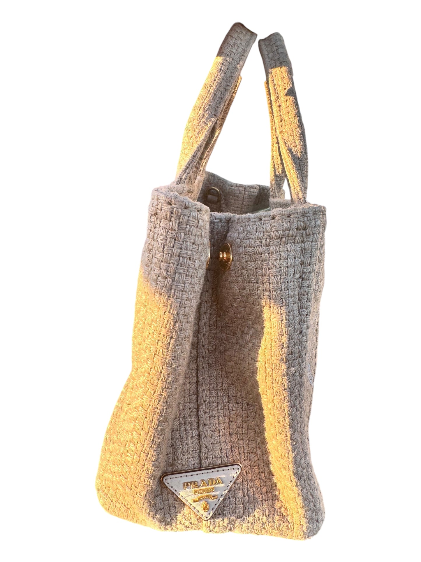 Prada Canapa Raffia Tote Bag with Strap