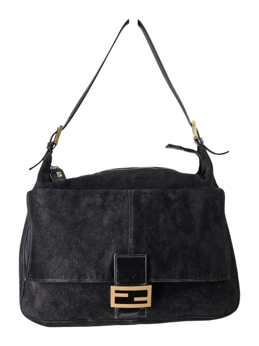 Fendi Suede Leather Shoulder Bag (Gold Hardware)