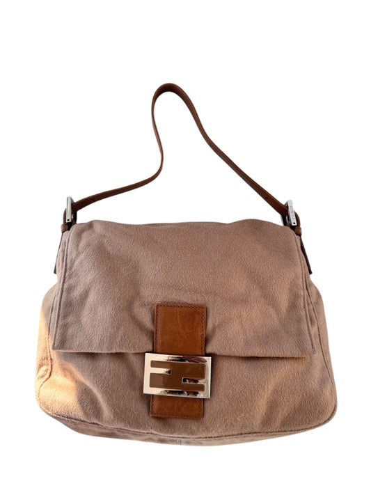 Fendi Mamma Vintage Baguette Felt Shoulder Bag