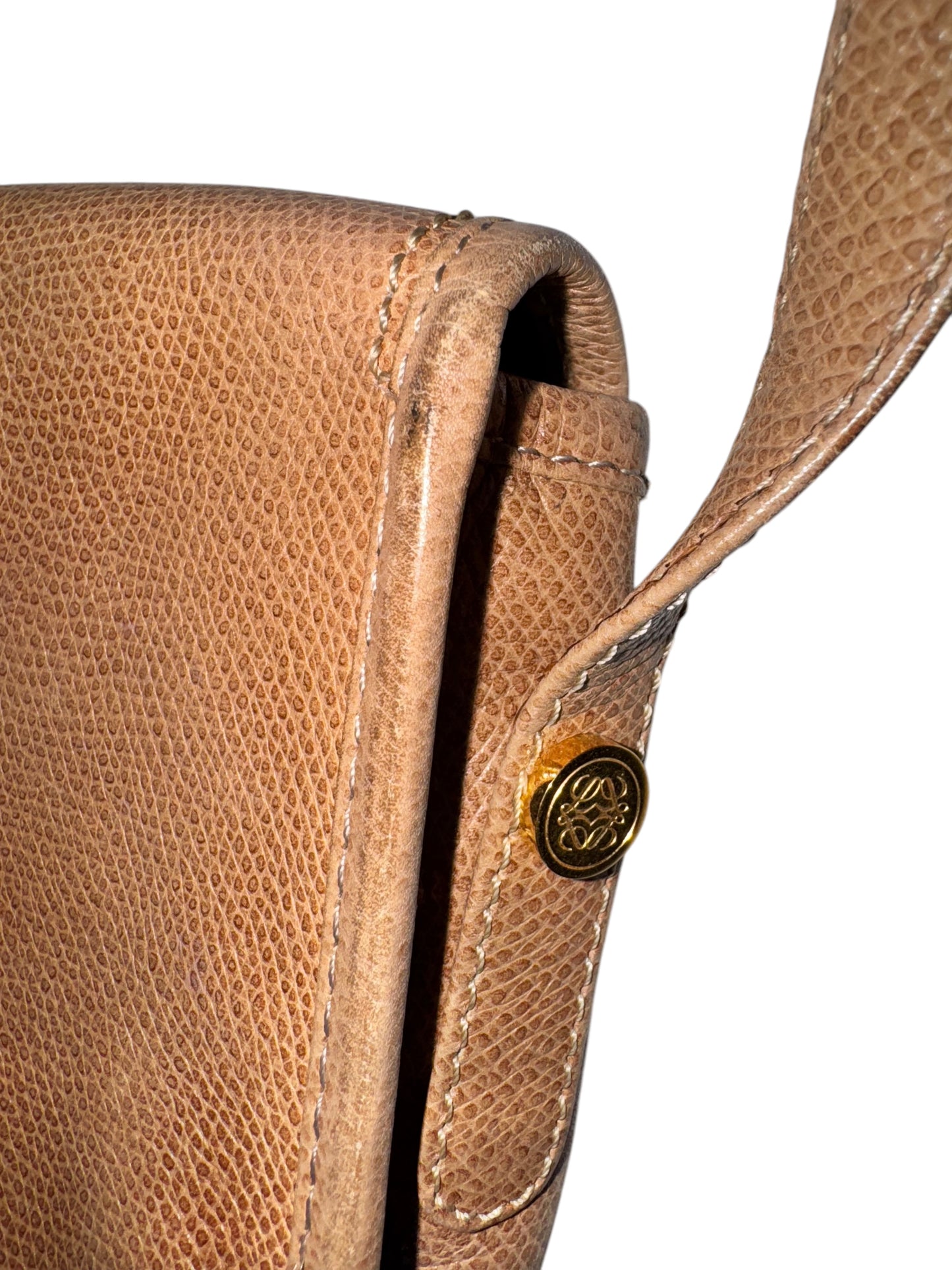 Loewe Anagram Vintage Leather Crossbody (Light Brown)