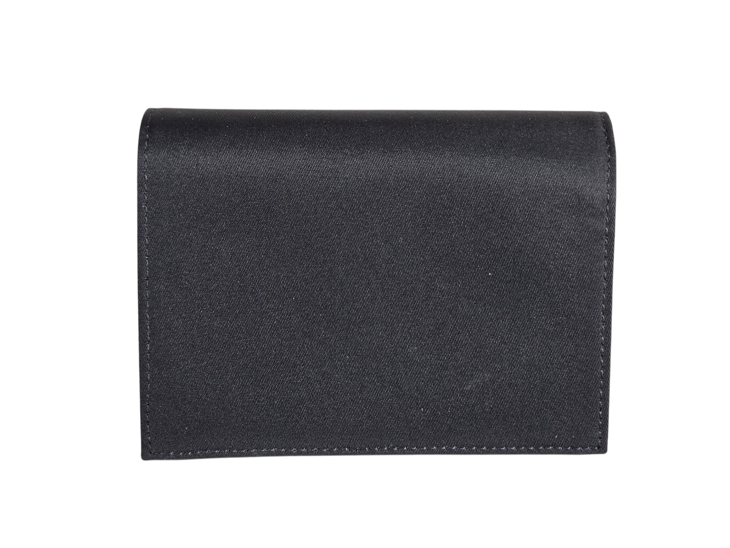 Prada Triangle Nylon/Saffiano Leather Wallet (Black) 0002