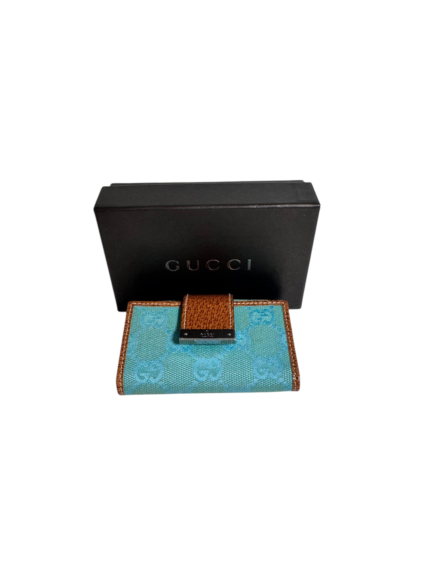 Gucci Canvas 6 Ring Key Case (Brown/Blue)