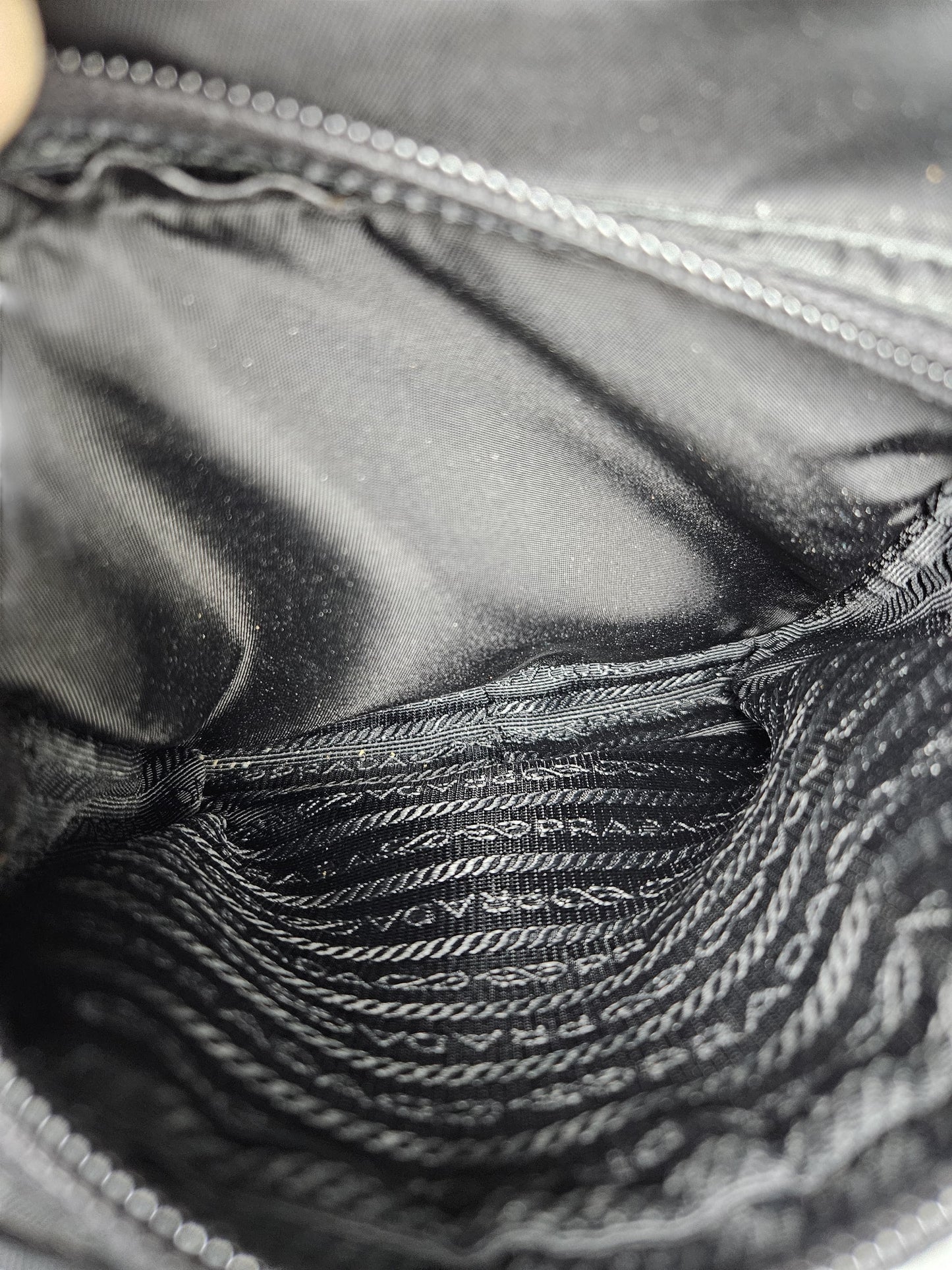 Prada Nylon Triangle Crossbody Bag (Black)