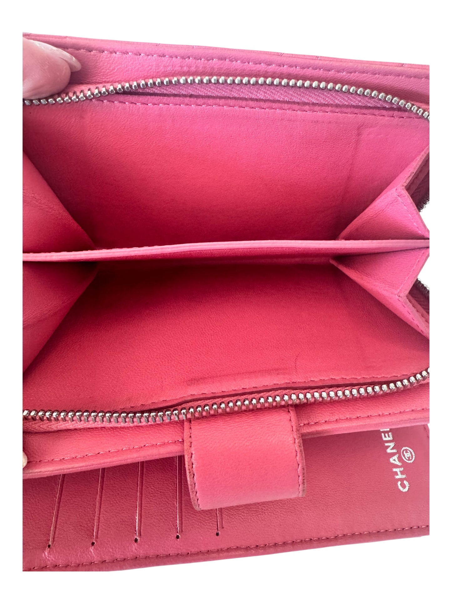CHANEL Matelasse Lamb Skin Coco Mark Bi-fold Wallet (Pink) 2012 17