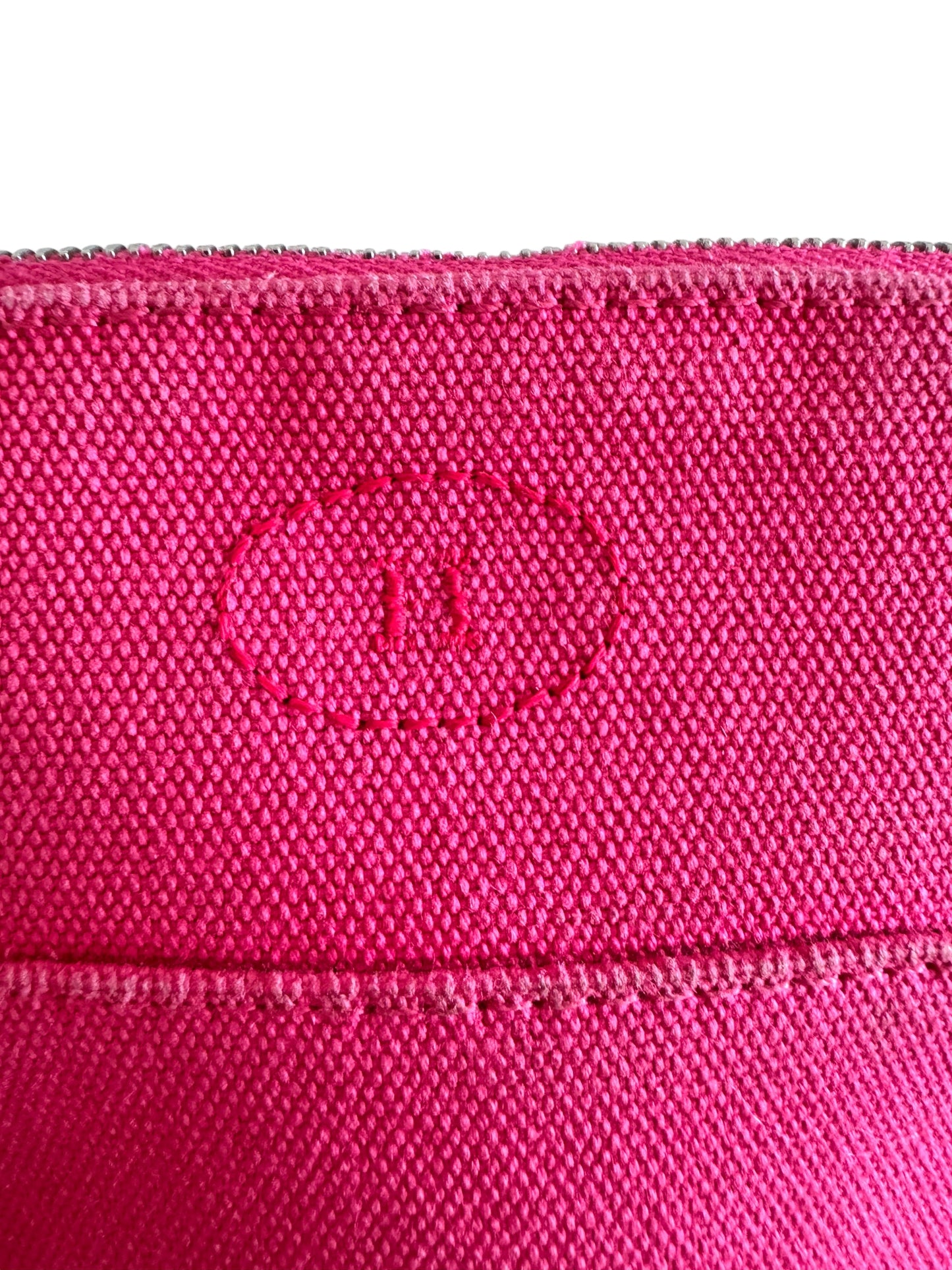 Hermes Canvas Bolide Mini Cosmetics Pouch (Pink)