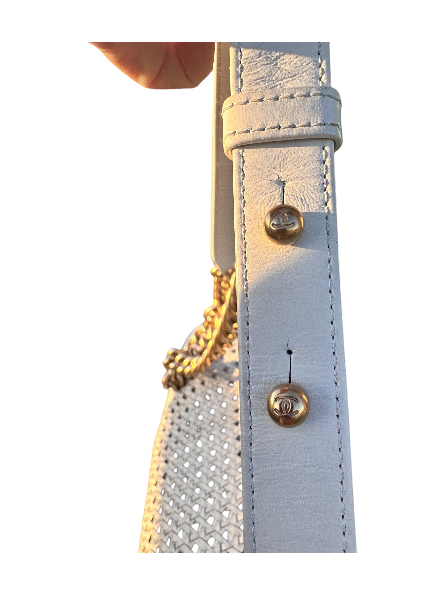 Chanel Sheepskin Braided New Medium Boy Reverso Flap White *REPAINTED*