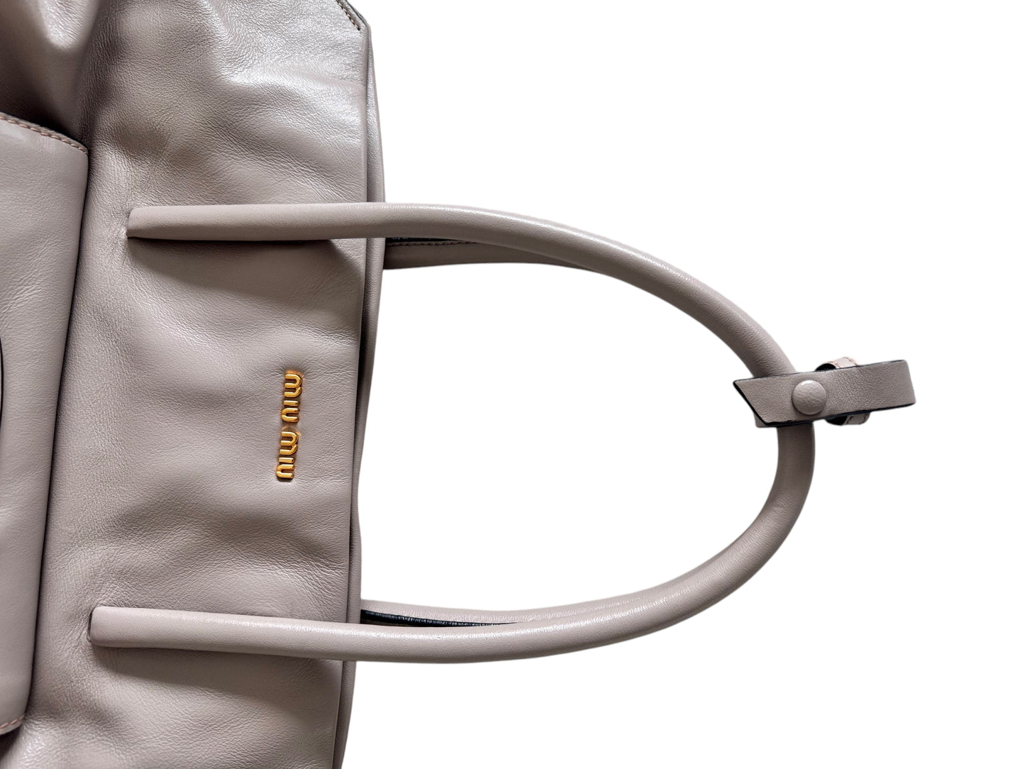 Miu Miu Vitello Soft Leather Tote (Beige)