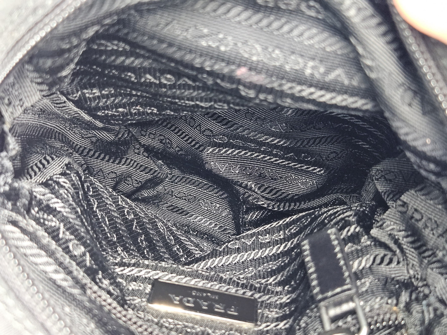 Prada Nylon Triangle Crossbody Bag (Black)