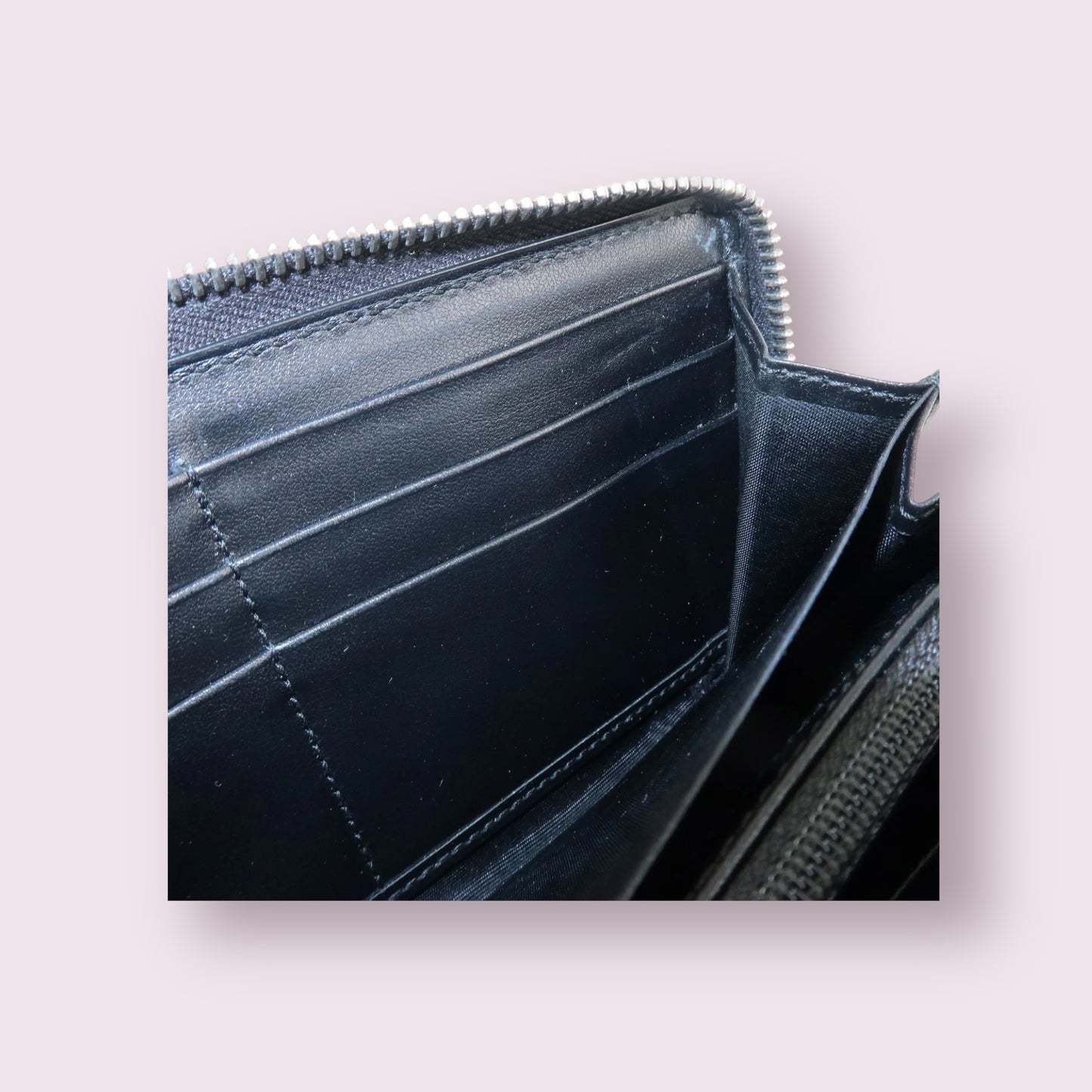 Gucci Leather Embroidered Rainbow Zip Around Wallet (Black)