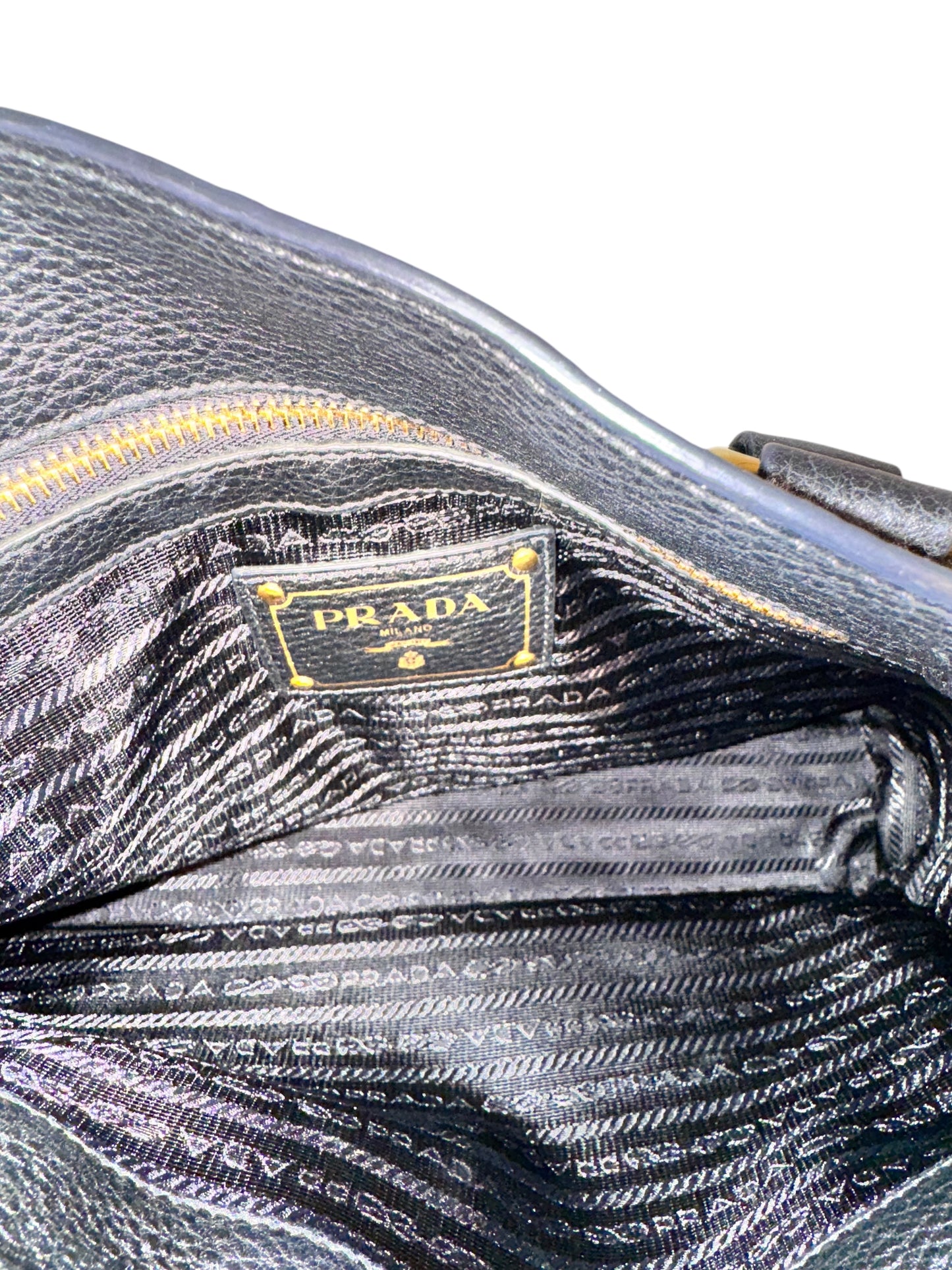 Prada Leather Vitello Daino Tote 2way (Black)
