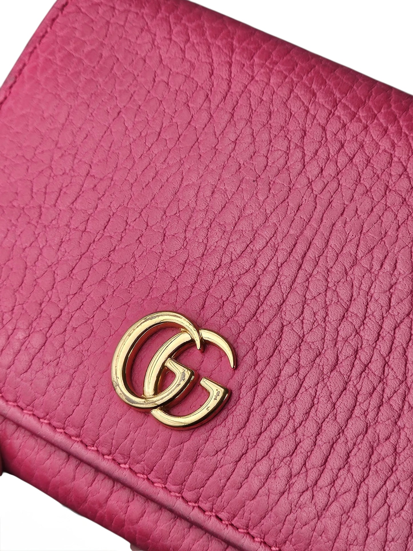 Gucci GG Leather Marmont Card Holder (Pink)