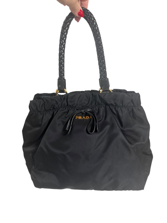 Prada Tessuto Nylon Bow Tote 2 way Black