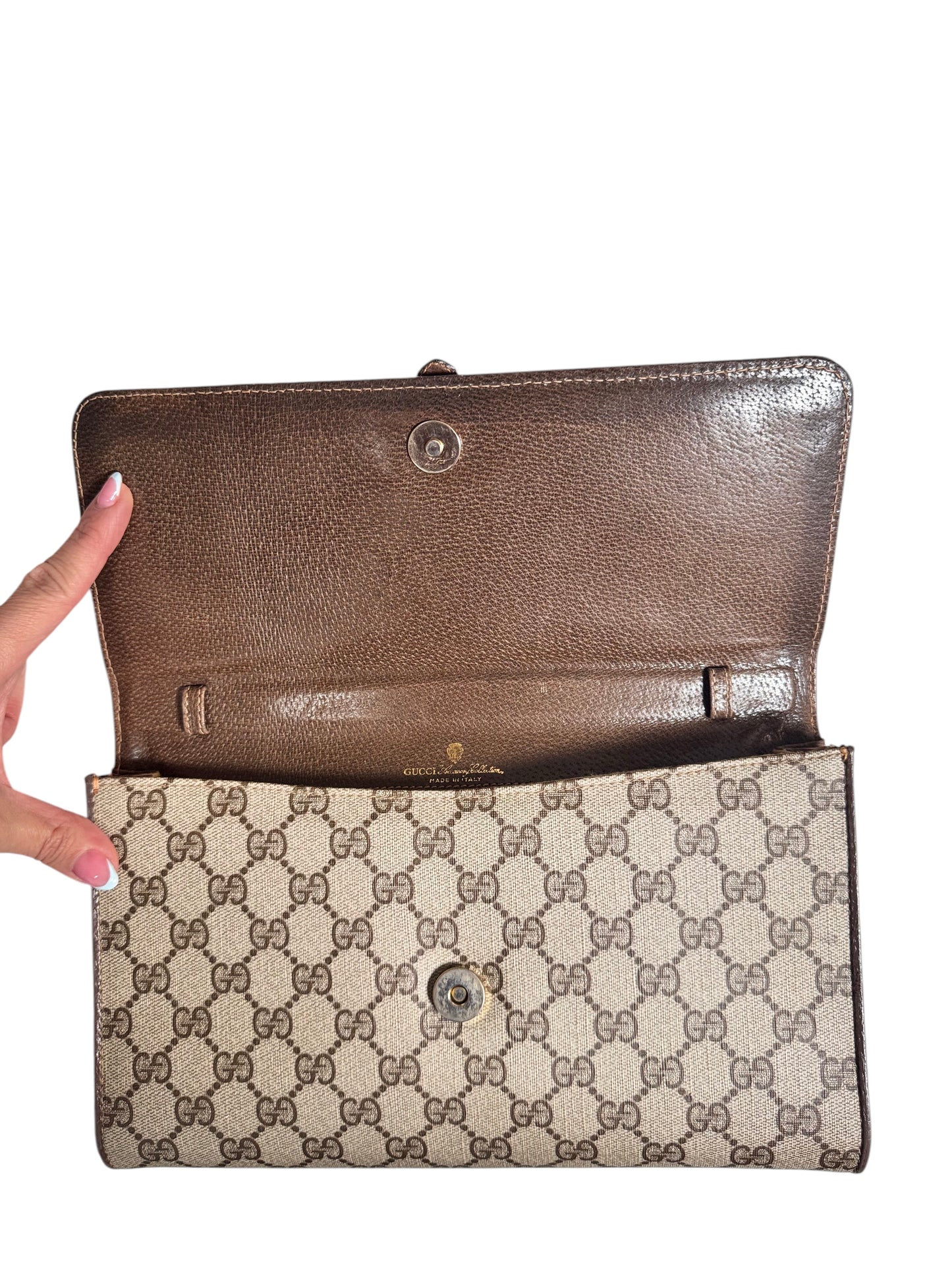 Gucci GG Supreme Vintage Clutch/Shoulder Bag