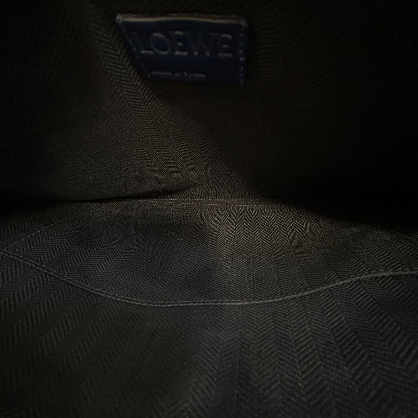 Loewe Calfskin Leather Anagram Double Flat Pouch (Navy)