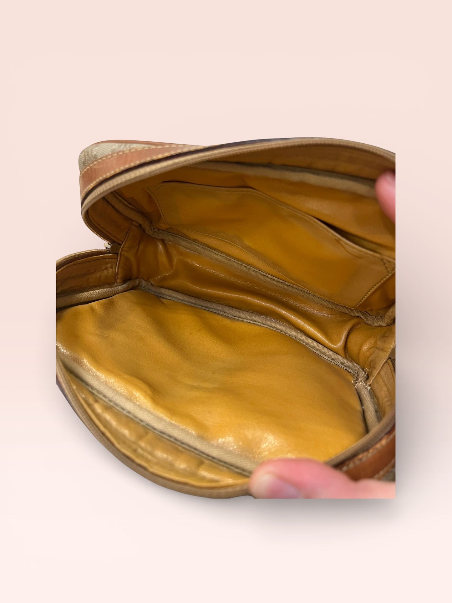 Céline Coated Canvas Macadam Toiletry / Cosmetic Pouch